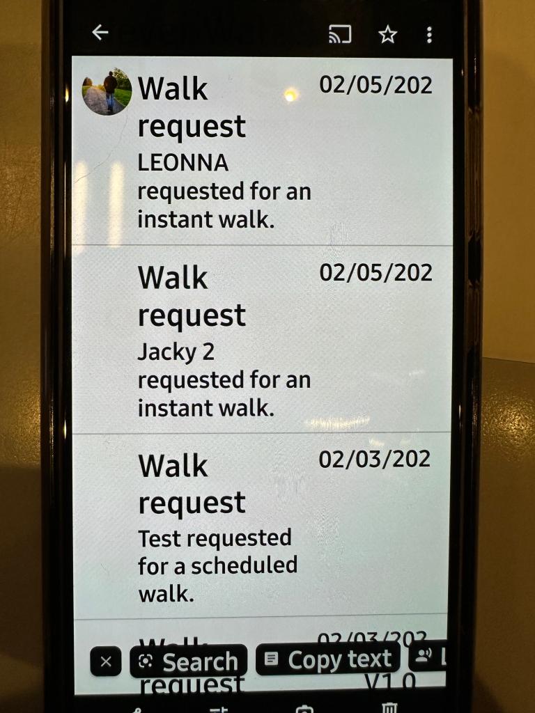 Never Walk Alone Safety App phone screenshot